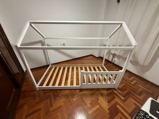 Cama infantil tipo casita blanca