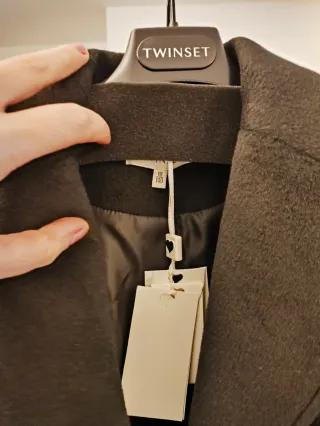 Cappotto Twinset nero con frange 10 anni