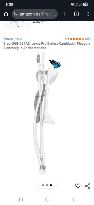 Bañera cambiador Brevi Lindo Pro plegable