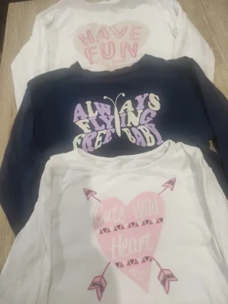 Lote 3 Camisetas Niña Manga Larga