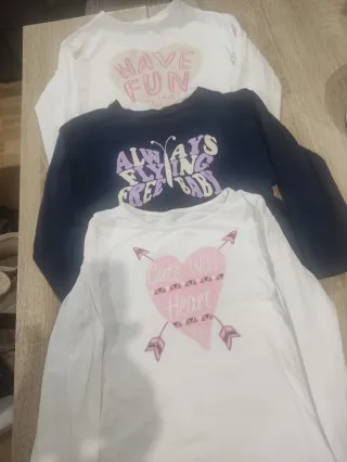 Lote 3 Camisetas Niña Manga Larga