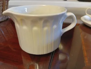 Juego 6 tazas y lechera cristal