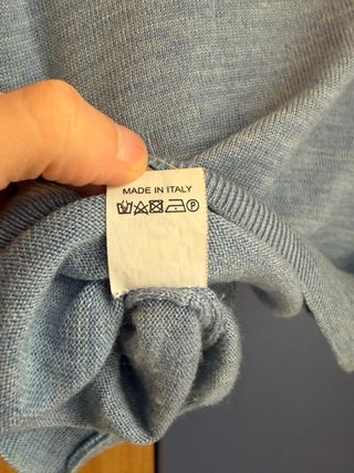 Maglioncino lana merino extra fine blu 2XL