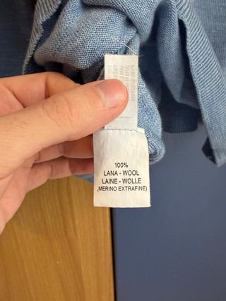 Maglioncino lana merino extra fine blu 2XL