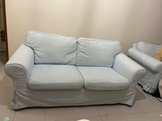 Sofá Ikea 2 Plazas Tela Azul