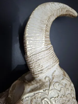 Teschio Decorativo da Parete Beige/Oro