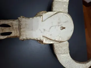 Teschio Decorativo da Parete Beige/Oro