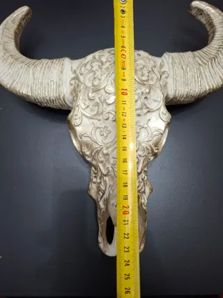 Teschio Decorativo da Parete Beige/Oro