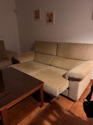 Conjunto Sofás 3+2 Tela Beige