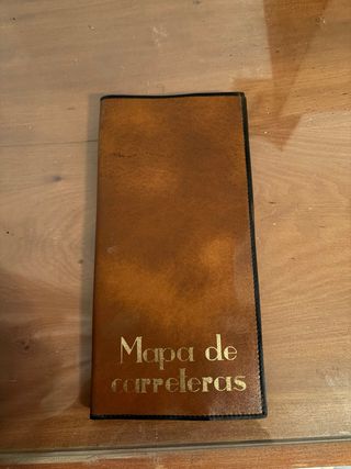 Mapa Carreteras 1974 España Portugal. Funda Piel.