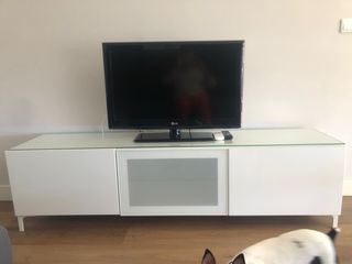 Mueble TV IKEA Blanco Cristal