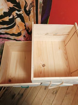 11 scatole in legno per scaffali e armadi come nuove