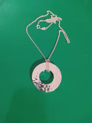 Colgante Círculo Plata 925 Maciza Martillada