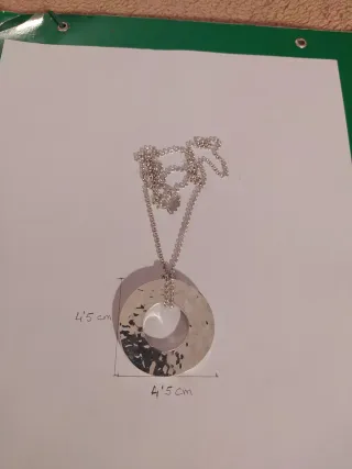 Colgante Círculo Plata 925 Maciza Martillada