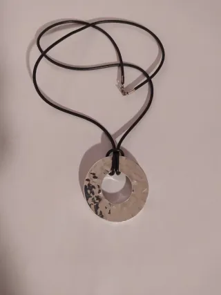 Colgante Círculo Plata 925 Maciza Martillada