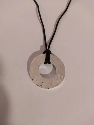 Colgante Círculo Plata 925 Maciza Martillada