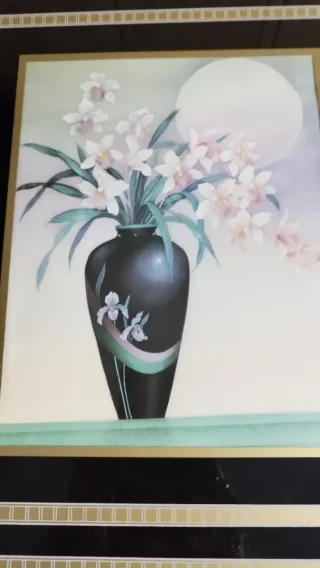 Gran Cuadro Jarrón Flores y Luna