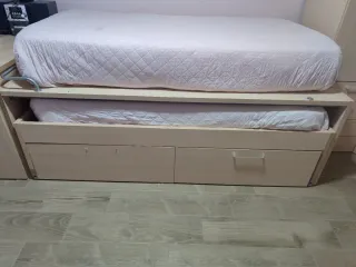 Cama nido con 2 cajones y colchones