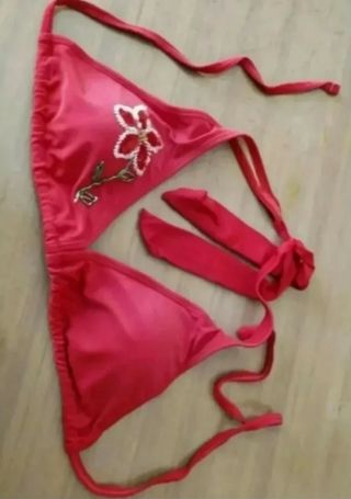 Costume Reggiseno rosso con fiore sexy