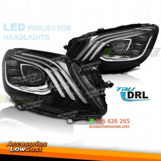Faros delanteros DRL LED Negros para Mercedes W22