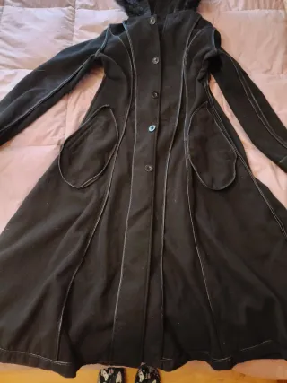 Abrigo largo negro reversible