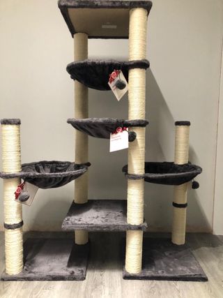 Rascador XL para Gatos de 4 Camas Beige/Gris