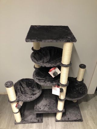 Rascador XL para Gatos de 4 Camas Beige/Gris