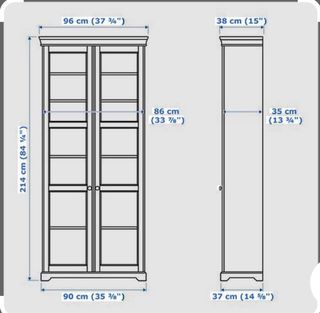 Estantería blanca Liatorp con vitrinas de cristal