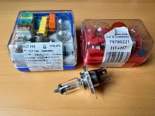Kit bombillas y fusibles coche Philips H4 y otras