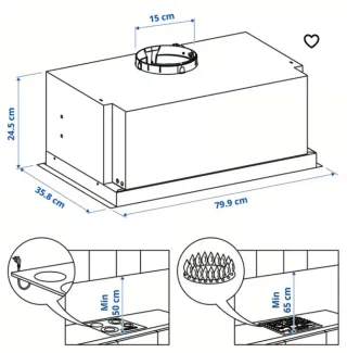 Campana extractora IKEA UNDERVERK 80 cm