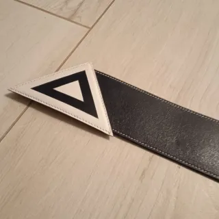 Cintura vintage artigianale donna nera e bianca