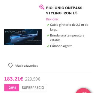 Bio Ionic Nano Ionic MX OnePass 1.5 plancha de pelo profesional