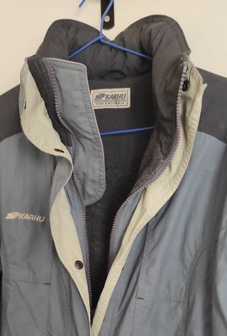 Parka trenca hombre gris y negro