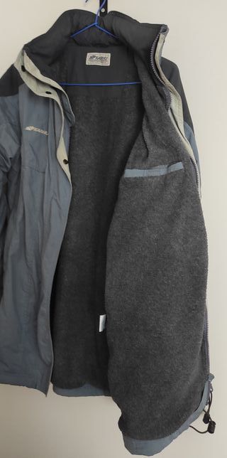 Parka trenca hombre gris y negro
