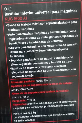 Mesa bastidor inferior para maquinas