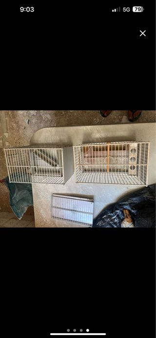 2 gabbie in alluminio argentate