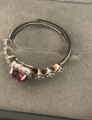 Anillo Plata Corazón Rodolita