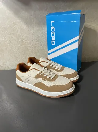 Sneakers Leerd Uomo Beige/Cammello Taglia 45
