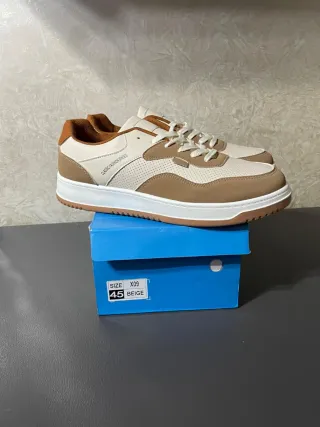 Sneakers Leerd Uomo Beige/Cammello Taglia 45