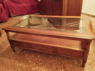 Muebles de salón de madera maciza color cerezo