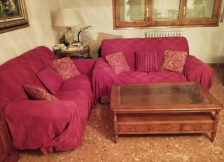 Muebles de salón de madera maciza color cerezo