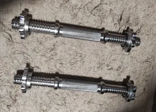 2 Barras Mancuernas Cromadas con Cierres