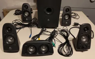 Logitech z506 home theatre PC/TV e scheda audio.