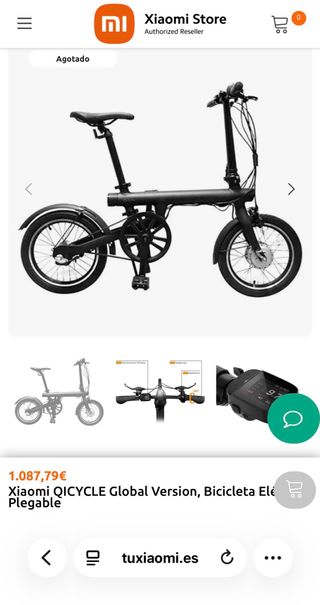 Bicicleta Xiaomi Qicycle Eléctrica Plegable