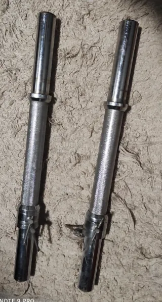 Barras de mancuernas cromadas