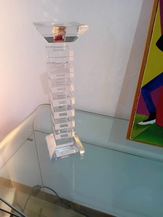 Candelabro di vetro trasparente