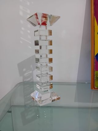 Candelabro di vetro trasparente