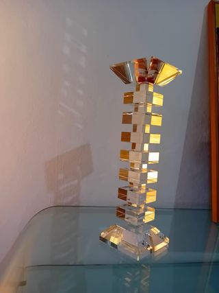 Candelabro di vetro trasparente