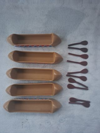 playmobil accessori 5X canoa beige indiano western