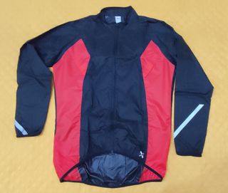 Giacca Antivento Ciclismo Btwin Nera/Rossa